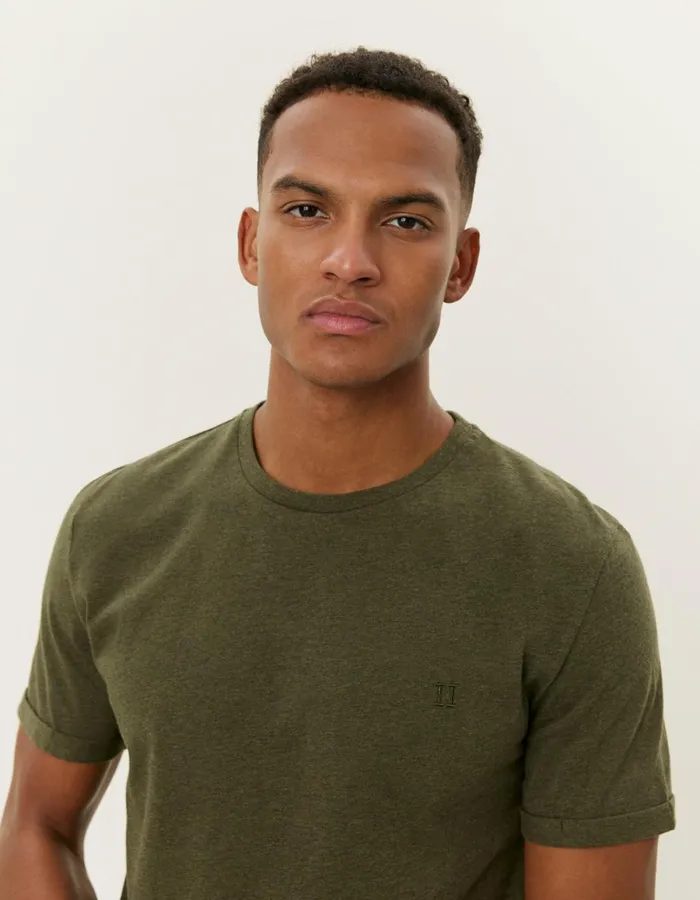 Tshirts Men Les Deux Norregaard Tonal TShirt 8211 Forest Green Melange