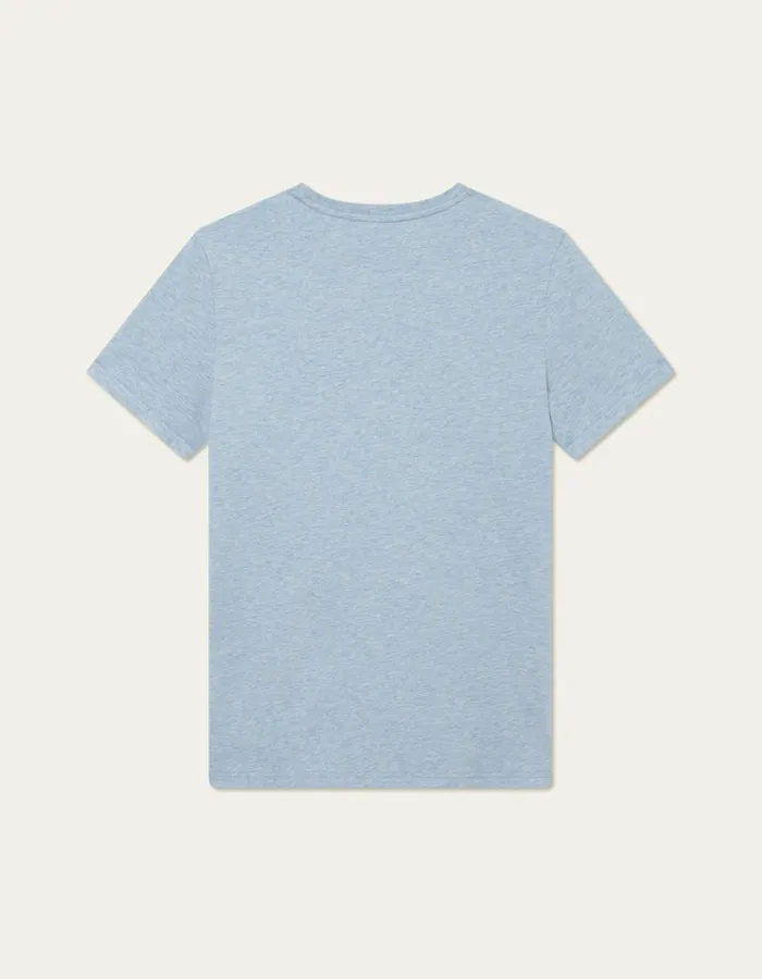 Tshirts Men Les Deux Norregaard Tonal TShirt 8211 Xenon Blue Melange