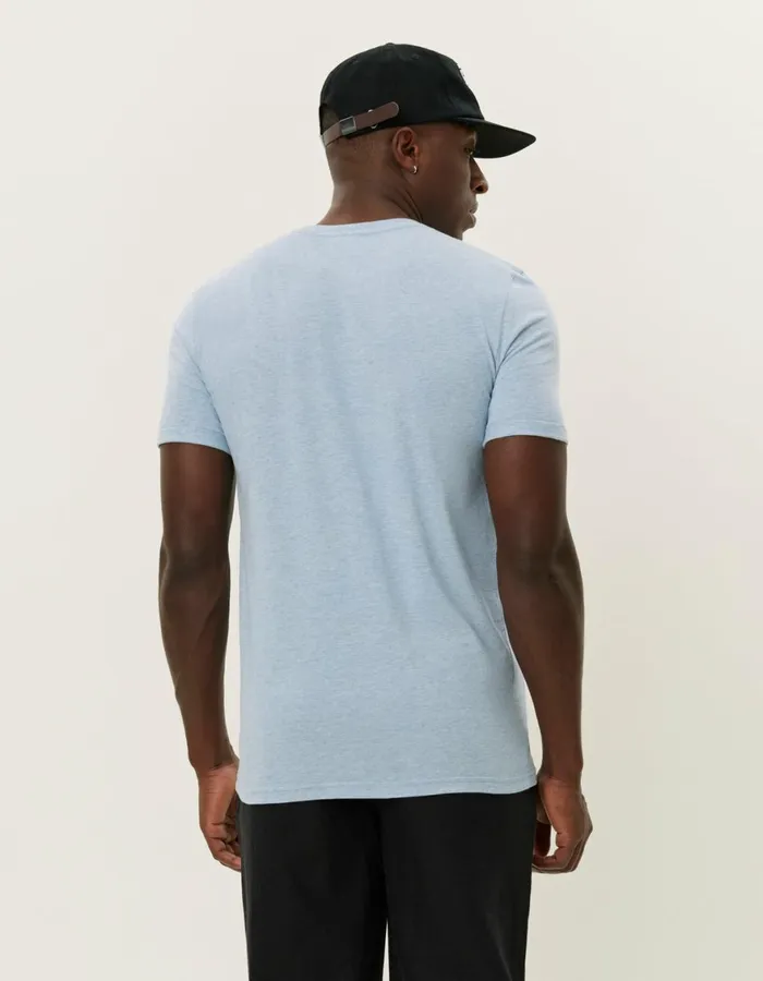 Tshirts Men Les Deux Norregaard Tonal TShirt 8211 Xenon Blue Melange