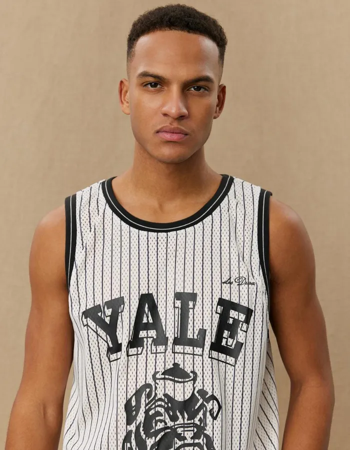 Tshirts Men Les Deux Silas Bulldog Mesh Tank Top 8211 IvoryBlack