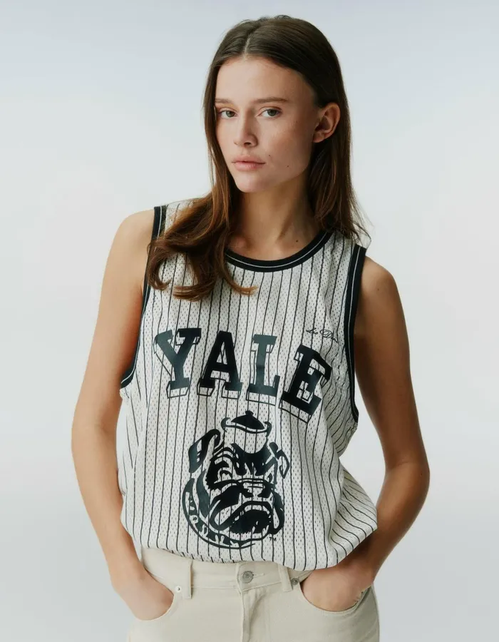 Tshirts Men Les Deux Silas Bulldog Mesh Tank Top 8211 IvoryBlack