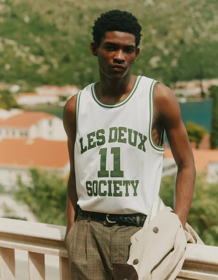 Tshirts Men Les Deux Silas Mesh Tank Top 8211 Light Ivory