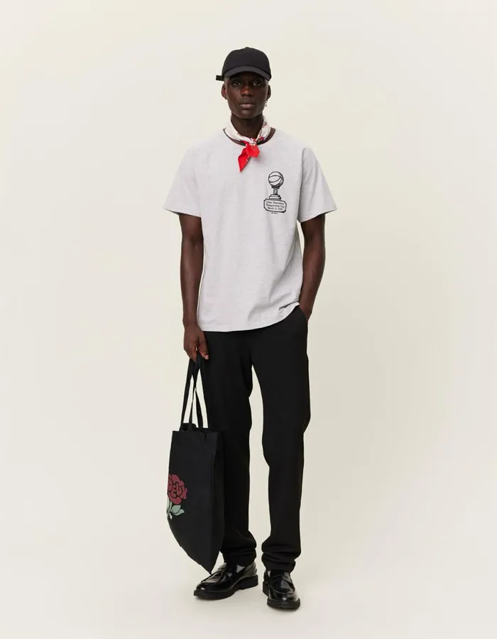 Tshirts Men Les Deux Tournament TShirt 8211 Snow MelangeBlack