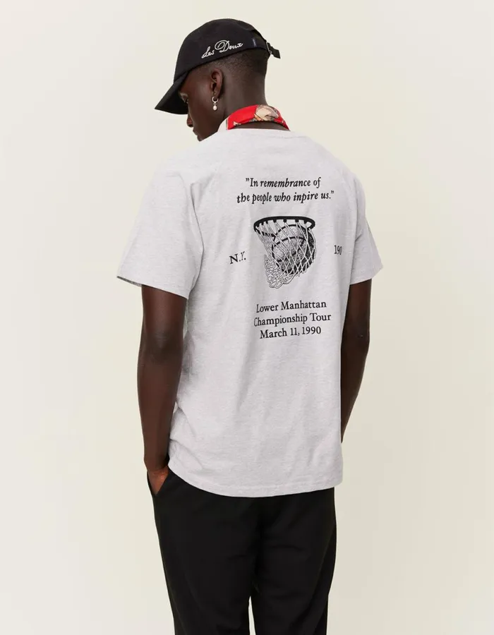 Tshirts Men Les Deux Tournament TShirt 8211 Snow MelangeBlack
