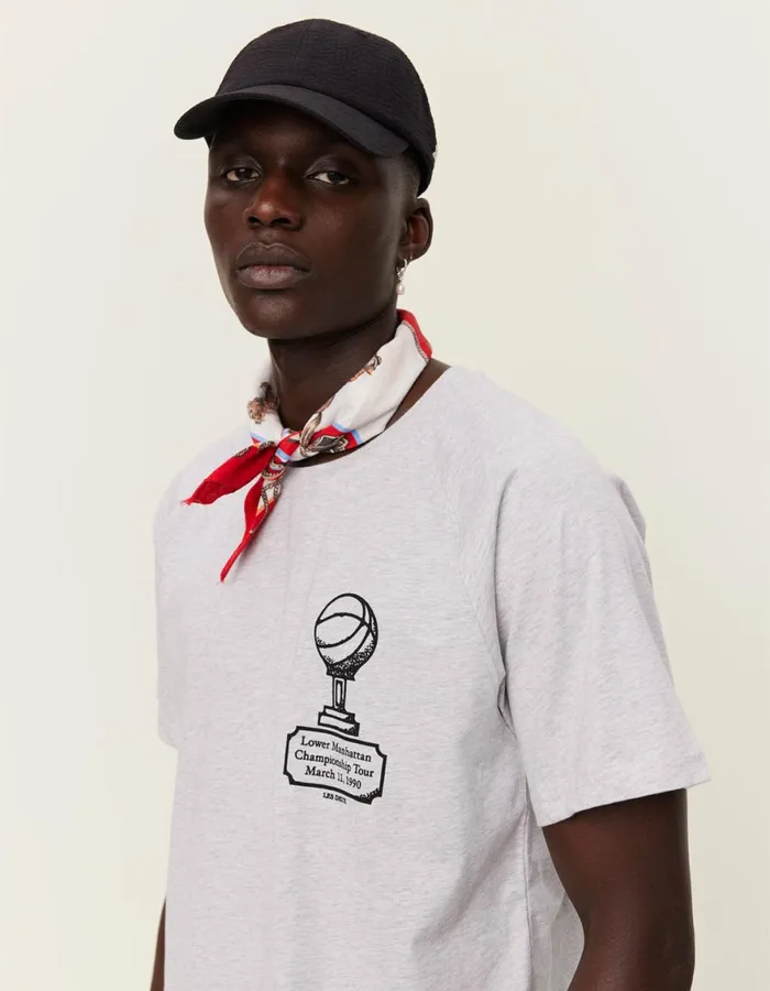 Tshirts Men Les Deux Tournament TShirt 8211 Snow MelangeBlack