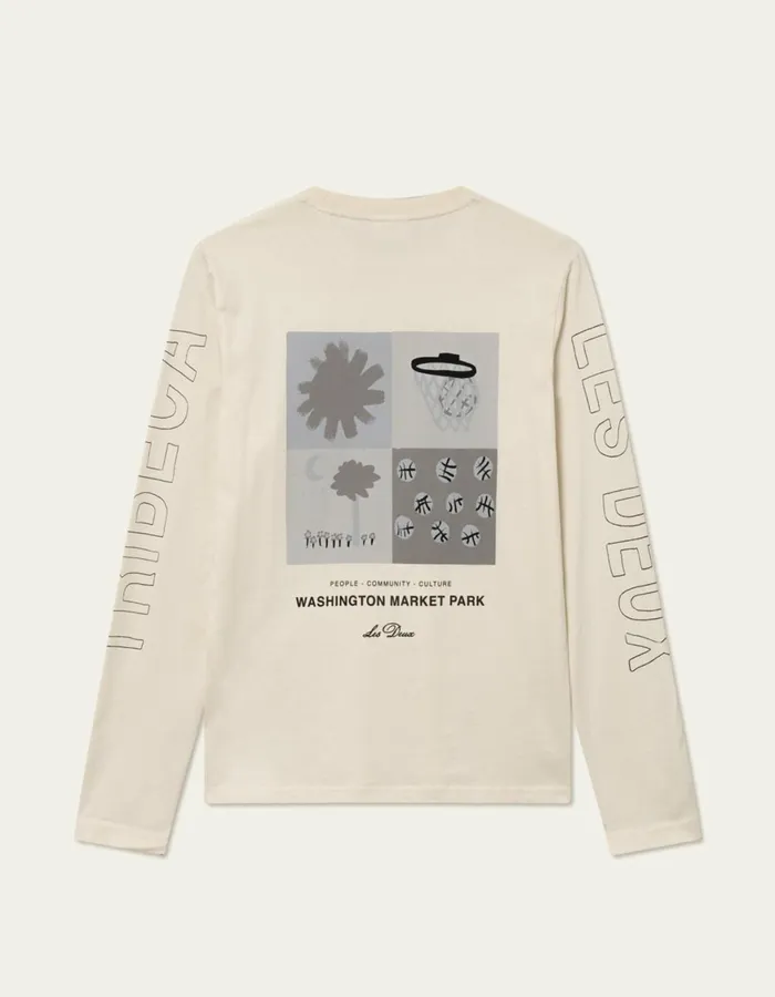Tshirts Men Les Deux Tribeca LS TShirt 8211 Ivory