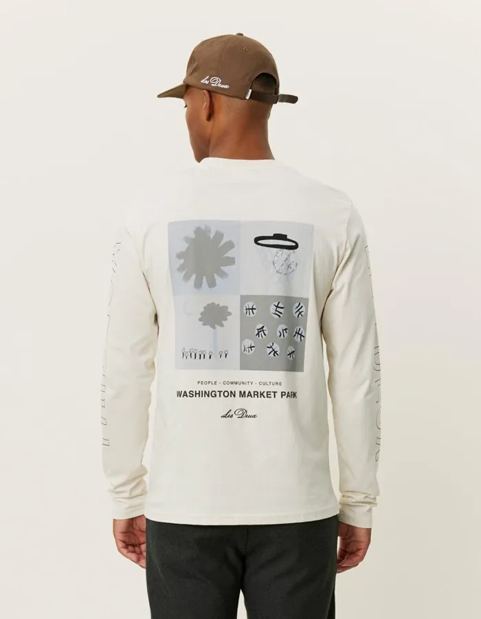 Tshirts Men Les Deux Tribeca LS TShirt 8211 Ivory