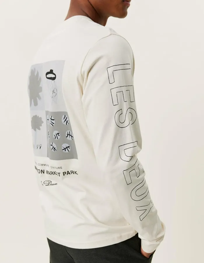 Tshirts Men Les Deux Tribeca LS TShirt 8211 Ivory