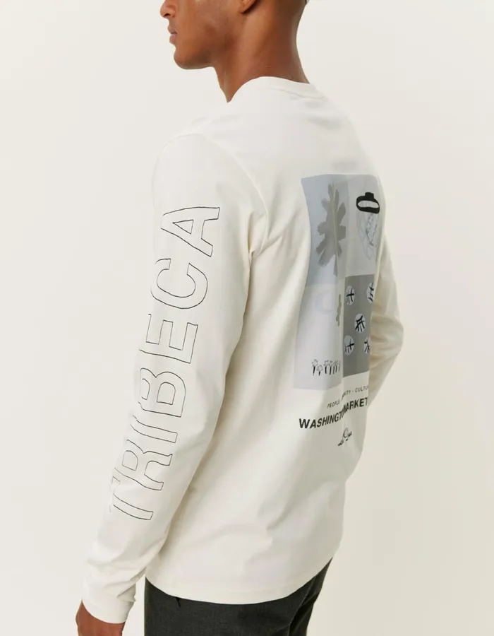 Tshirts Men Les Deux Tribeca LS TShirt 8211 Ivory