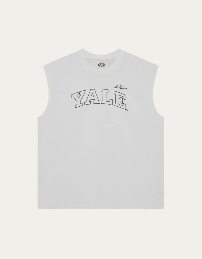 Tshirts Men Les Deux Yale Sleeveless TShirt 8211 WhiteBlack