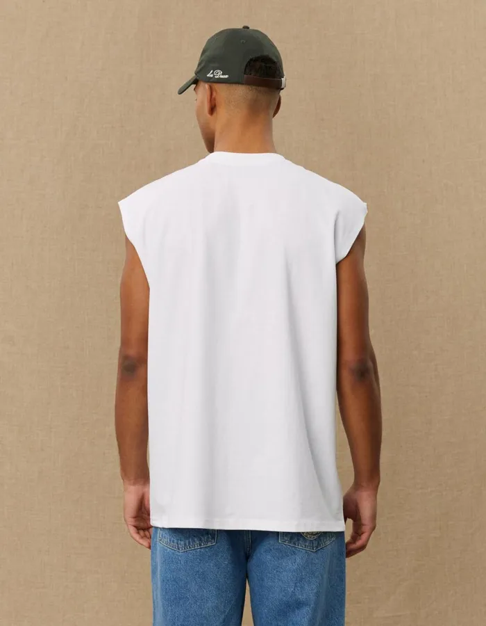 Tshirts Men Les Deux Yale Sleeveless TShirt 8211 WhiteBlack
