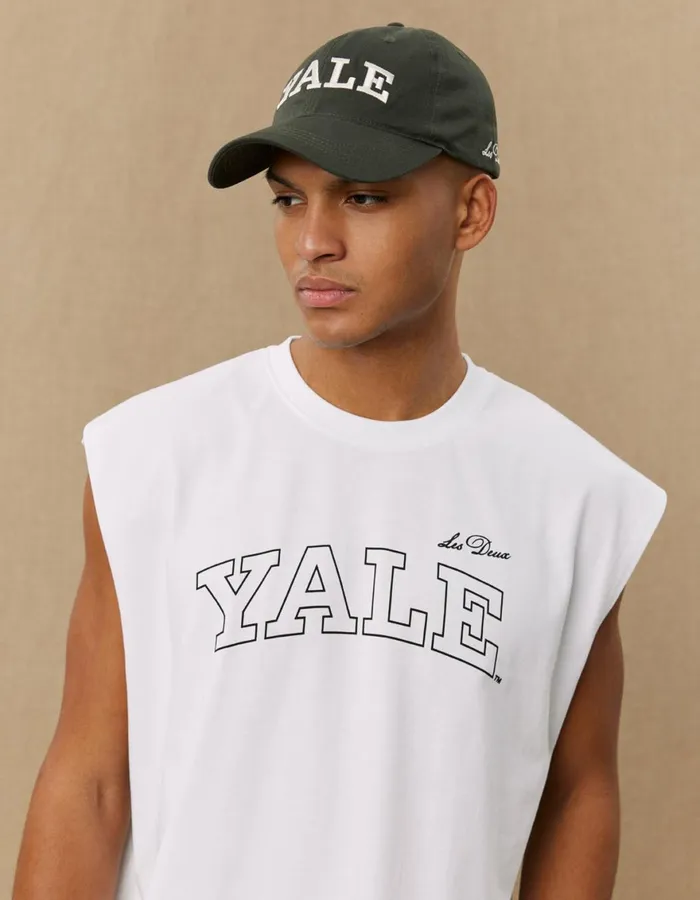Tshirts Men Les Deux Yale Sleeveless TShirt 8211 WhiteBlack