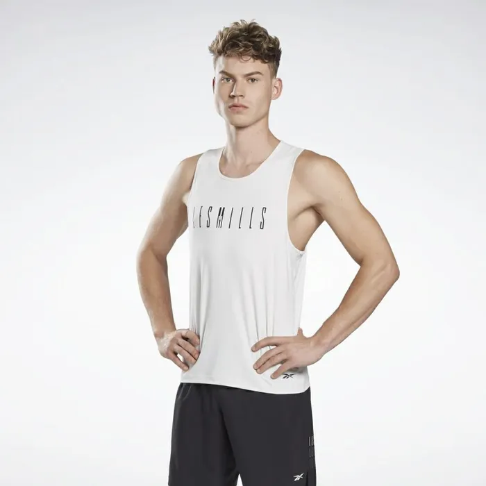 Tank Tops Mens Reebok LES MILLS ACTIVCHILL Sleeveless Tee True Grey 1