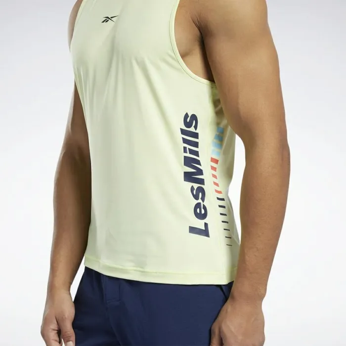 Tank Tops Mens Reebok Les Mills Activchill Tank Top Energy Glow