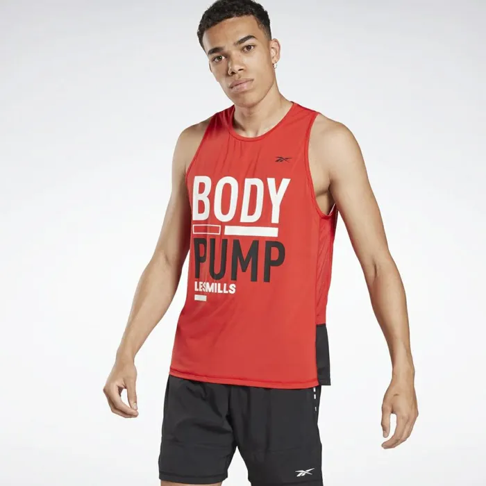 Tank Tops Mens Reebok LES MILLS BODYPUMP ACTIVCHILL Singlet Primal Red