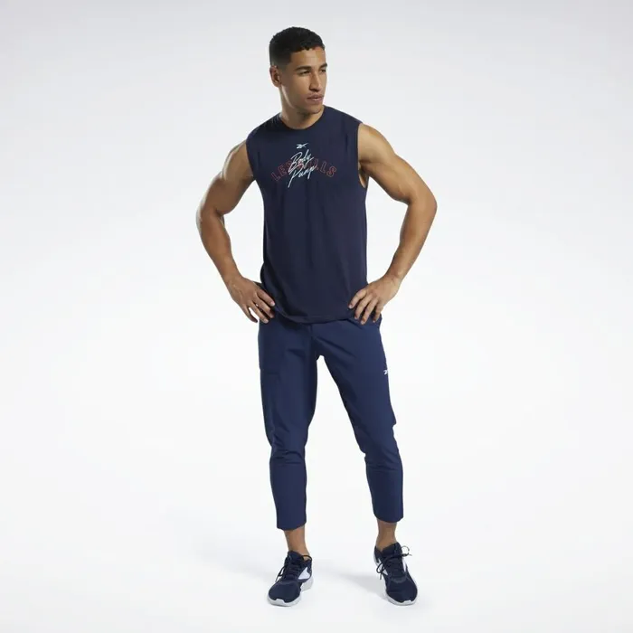 Tank Tops Mens Reebok Les Mills BodyPump Tank Top Vector Navy