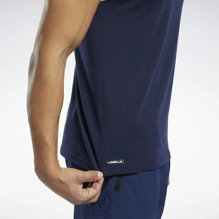 Tank Tops Mens Reebok Les Mills BodyPump Tank Top Vector Navy
