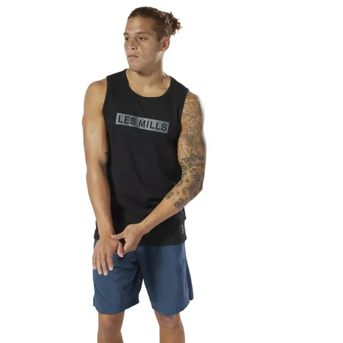 Tank Tops Mens Reebok LES MILLS Perforated Tank Top Black
