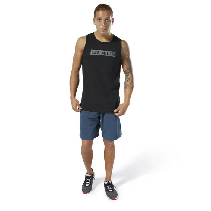 Tank Tops Mens Reebok LES MILLS Perforated Tank Top Black