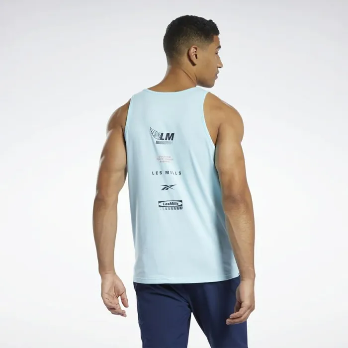Tank Tops Mens Reebok Les Mills Regular Fit Tank Top Digital Glow