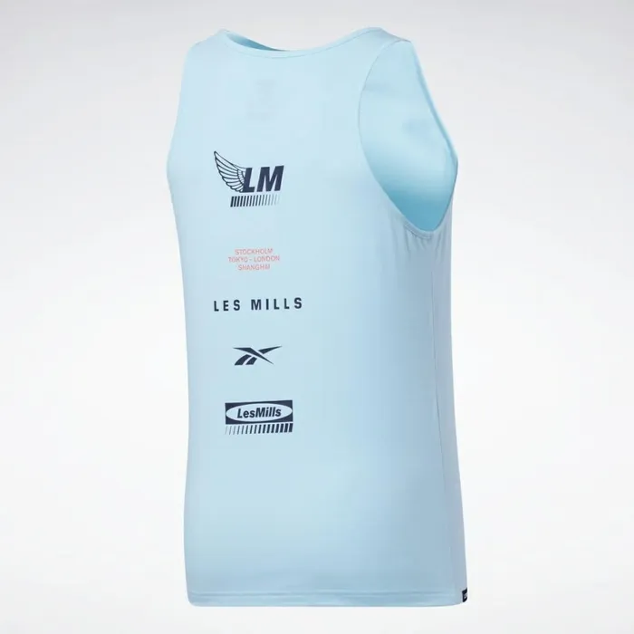 Tank Tops Mens Reebok Les Mills Regular Fit Tank Top Digital Glow