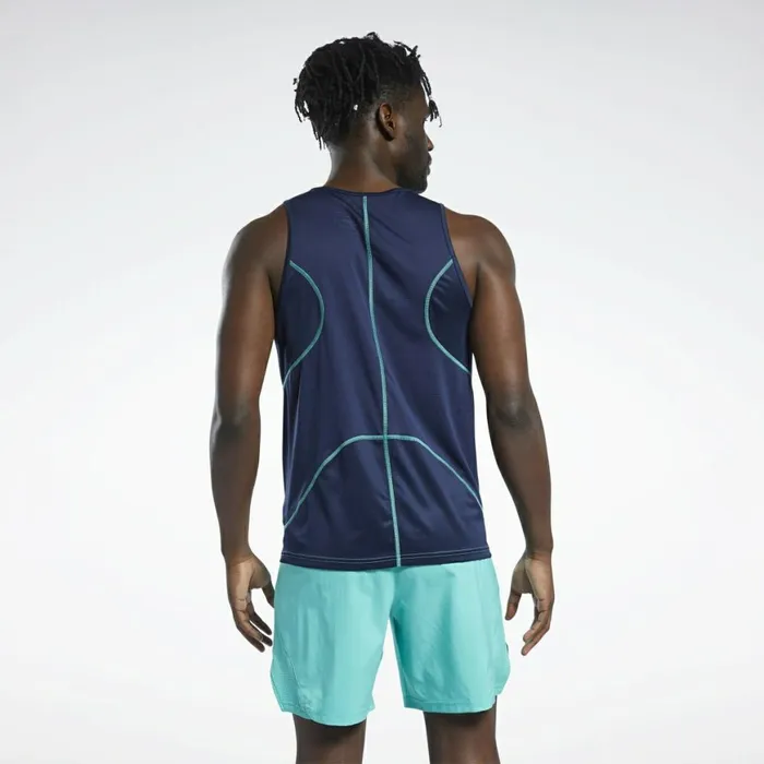 Tank Tops Mens Reebok Running Speedwick Singlet Vector Navy