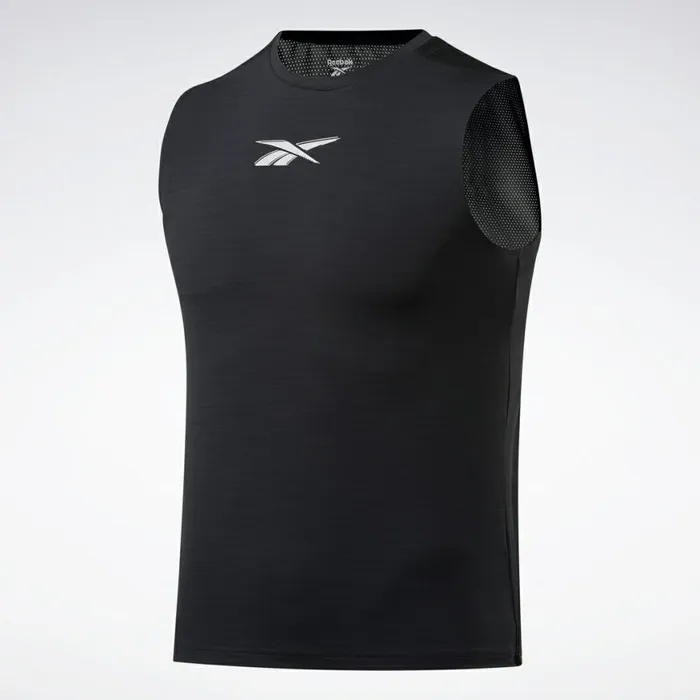 Tank Tops Mens Reebok Workout Ready ACTIVCHILL Sleeveless Tee Black