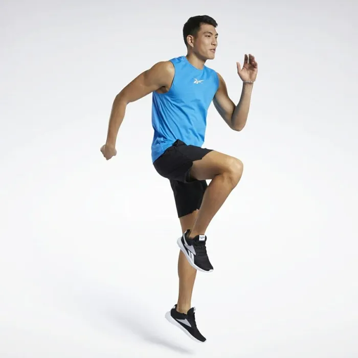 Tank Tops Mens Reebok Workout Ready ACTIVCHILL Sleeveless Tee Horizon Blue