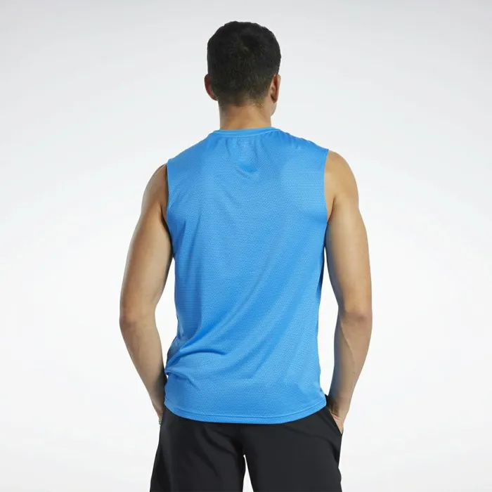 Tank Tops Mens Reebok Workout Ready ACTIVCHILL Sleeveless Tee Horizon Blue