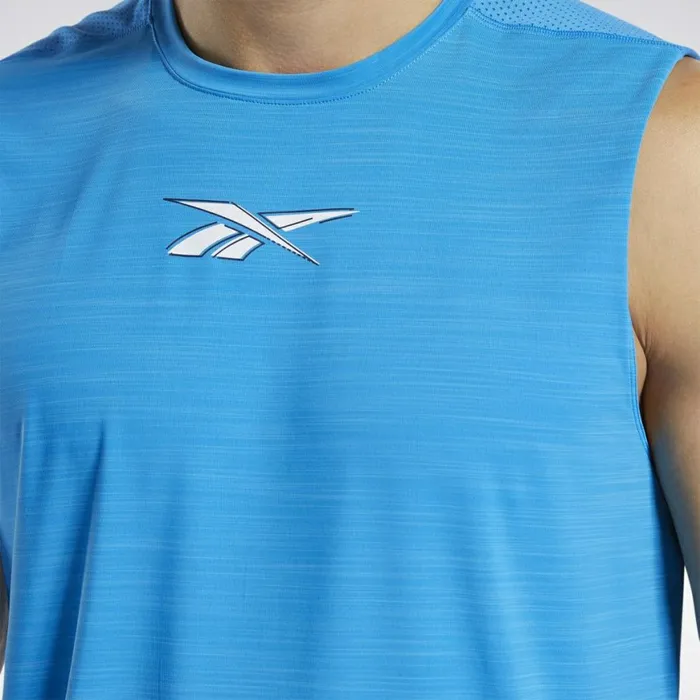 Tank Tops Mens Reebok Workout Ready ACTIVCHILL Sleeveless Tee Horizon Blue
