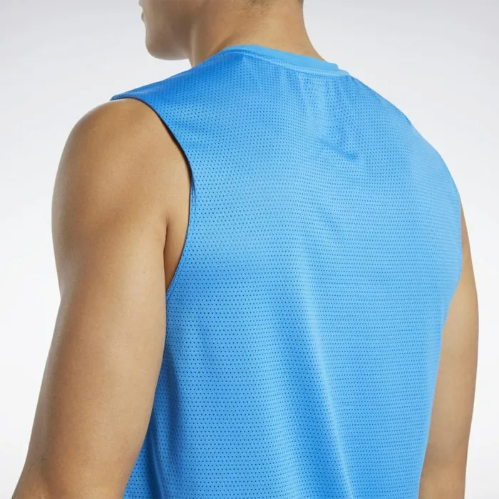 Tank Tops Mens Reebok Workout Ready ACTIVCHILL Sleeveless Tee Horizon Blue