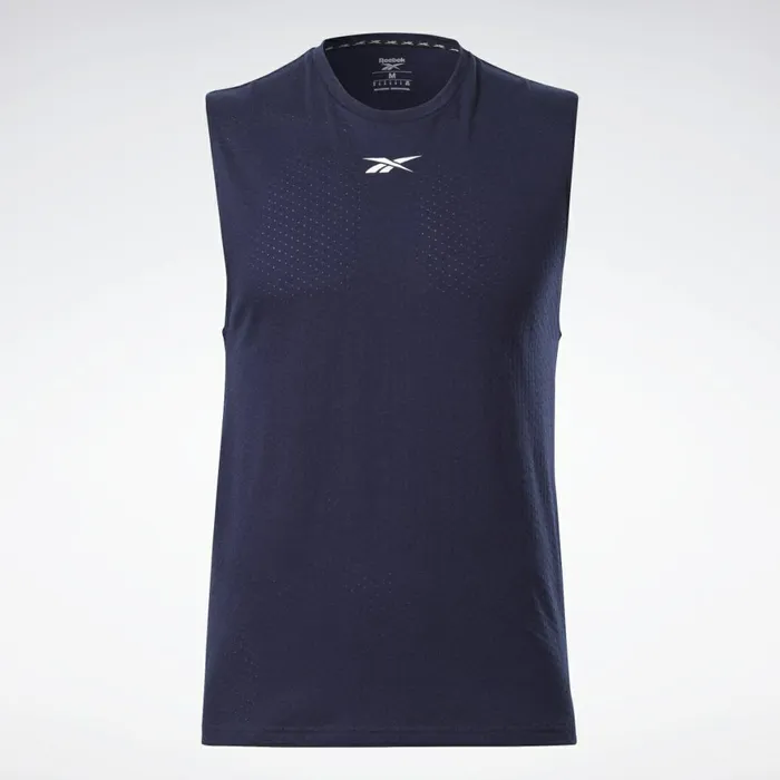 Tank Tops Mens Reebok Workout Ready Mesh Sleeveless TShirt Vector Navy