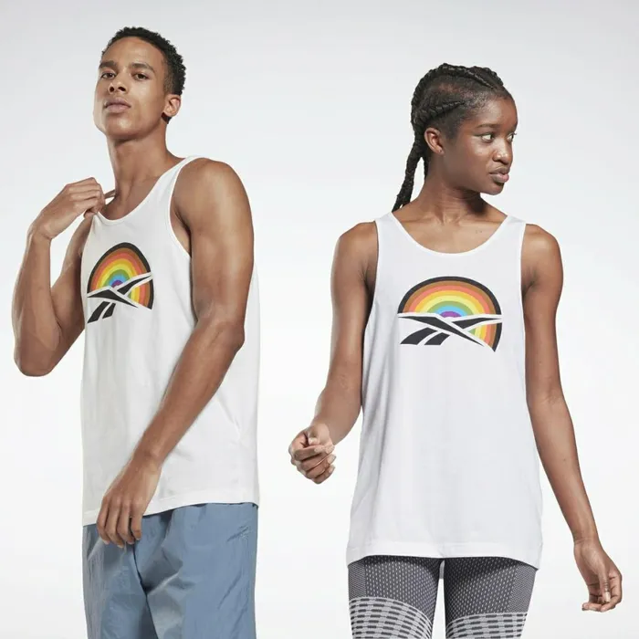 Tank Tops MensWomens Reebok Pride Graphic Tank Top White