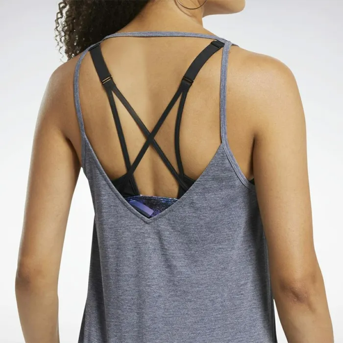 Tank Tops Womens Reebok ACTIVCHILLCOTTON Tank Top Vector Navy