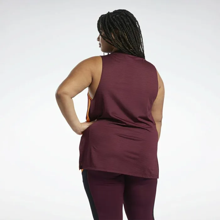 Tank Tops Womens Reebok Workout Ready Mesh Tank Top Maroon