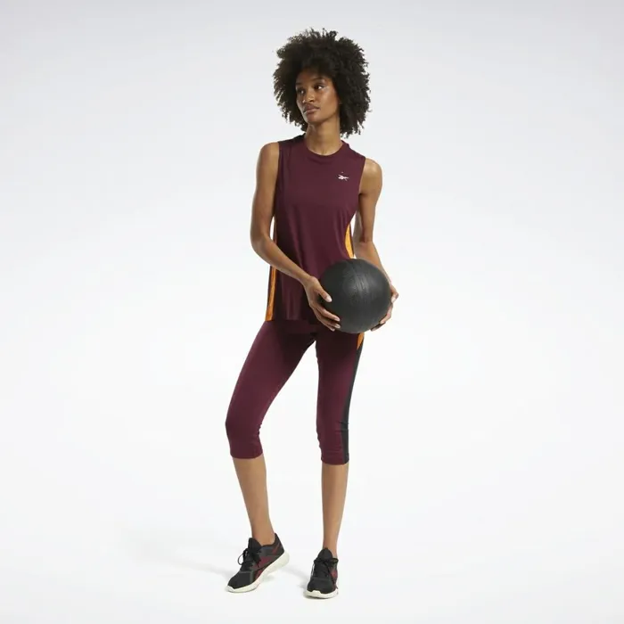Tank Tops Womens Reebok Workout Ready Mesh Tank Top Maroon