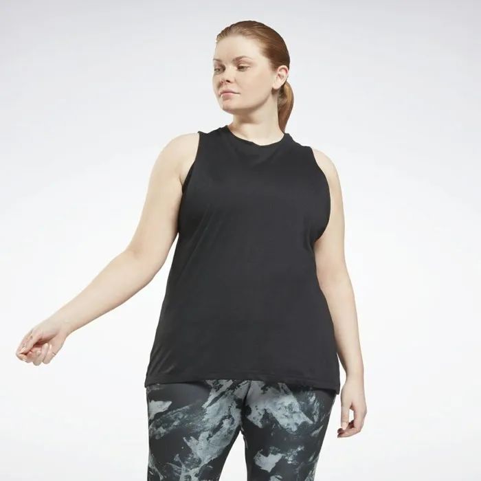 Tank Tops Womens Reebok Workout Ready MYT Muscle Tank Top Plus Size Black
