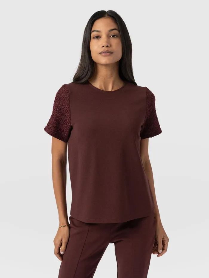 Taylor Rayner Contrast Tee 8211 Maroon Maroon Women Saint And Sofia TShirts and Tanks Taylor Rayner Contrast Tee 8211 Maroon Maroon Women Saint And Sofia TShirts and Tanks