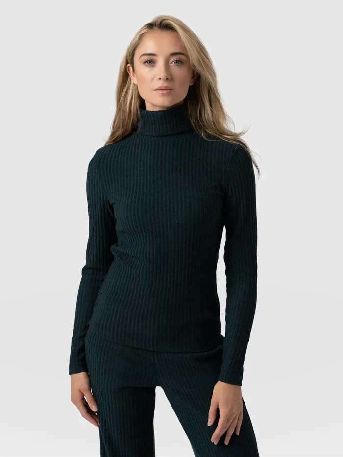 Tempest Turtle Neck Top 8211 Green Green Women Saint And Sofia Casual Tops