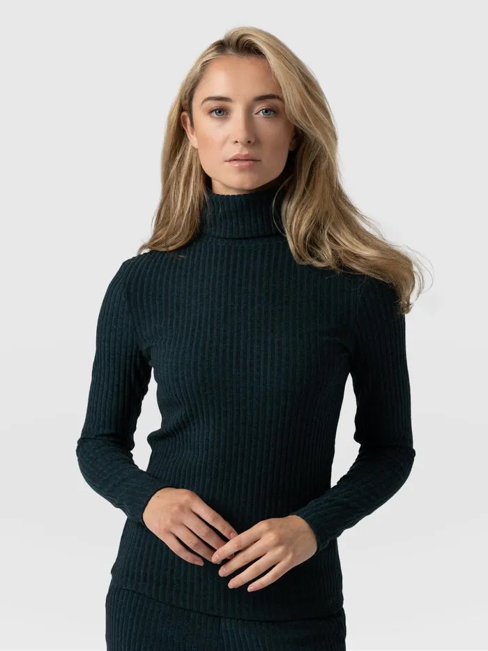 Tempest Turtle Neck Top 8211 Green Green Women Saint And Sofia Casual Tops