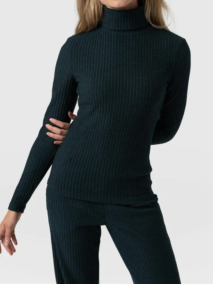 Tempest Turtle Neck Top 8211 Green Green Women Saint And Sofia Casual Tops