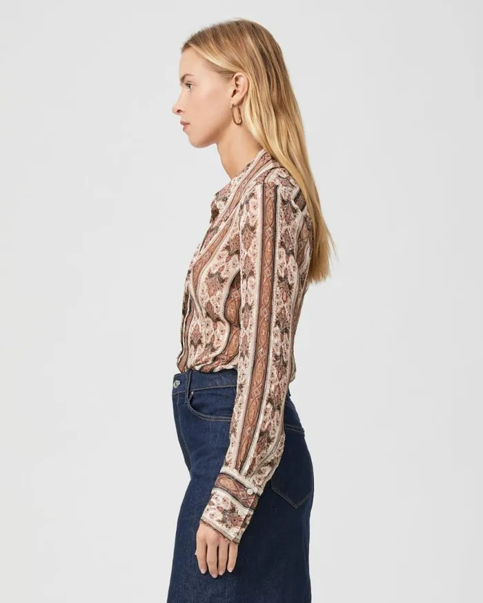 Tops and Blouses Women PAIGE Desano Shirt 8211 Buttercream Multi Tops and Blouses Women PAIGE Desano Shirt 8211 Buttercream Multi
