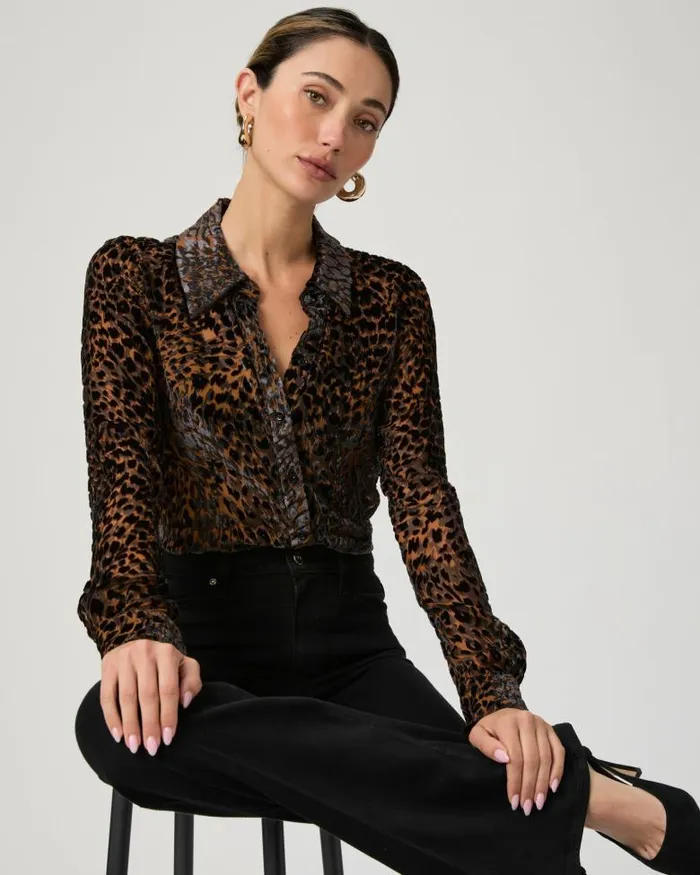 Tops and Blouses Women PAIGE Desano Shirt 8211 Landslide Multi Velvet