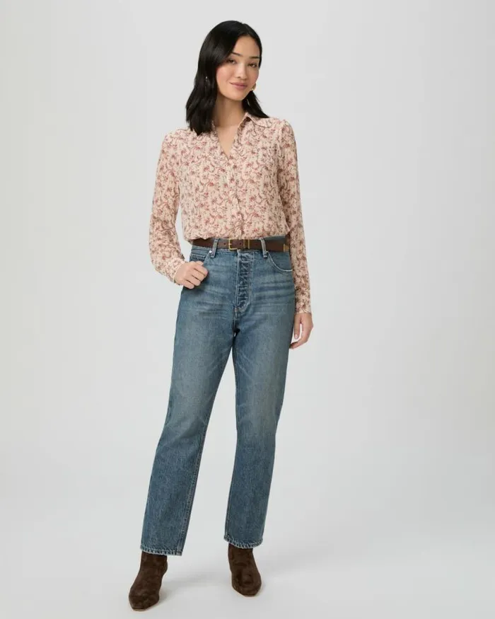 Tops and Blouses Women PAIGE Gardener Blouse 8211 CreamFlagstone Silk Tops and Blouses Women PAIGE Gardener Blouse 8211 CreamFlagstone Silk
