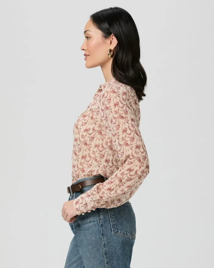 Tops and Blouses Women PAIGE Gardener Blouse 8211 CreamFlagstone Silk Tops and Blouses Women PAIGE Gardener Blouse 8211 CreamFlagstone Silk