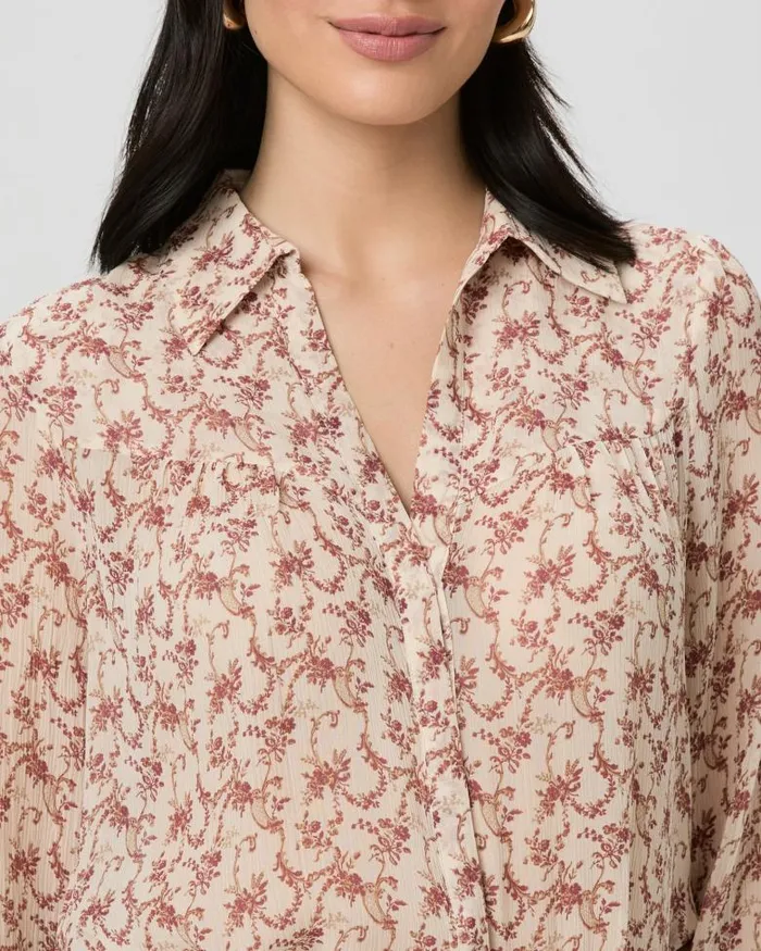 Tops and Blouses Women PAIGE Gardener Blouse 8211 CreamFlagstone Silk Tops and Blouses Women PAIGE Gardener Blouse 8211 CreamFlagstone Silk