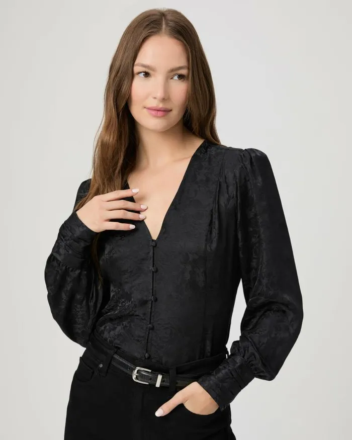 Tops and Blouses Women PAIGE Marielle Top 8211 Black Silk