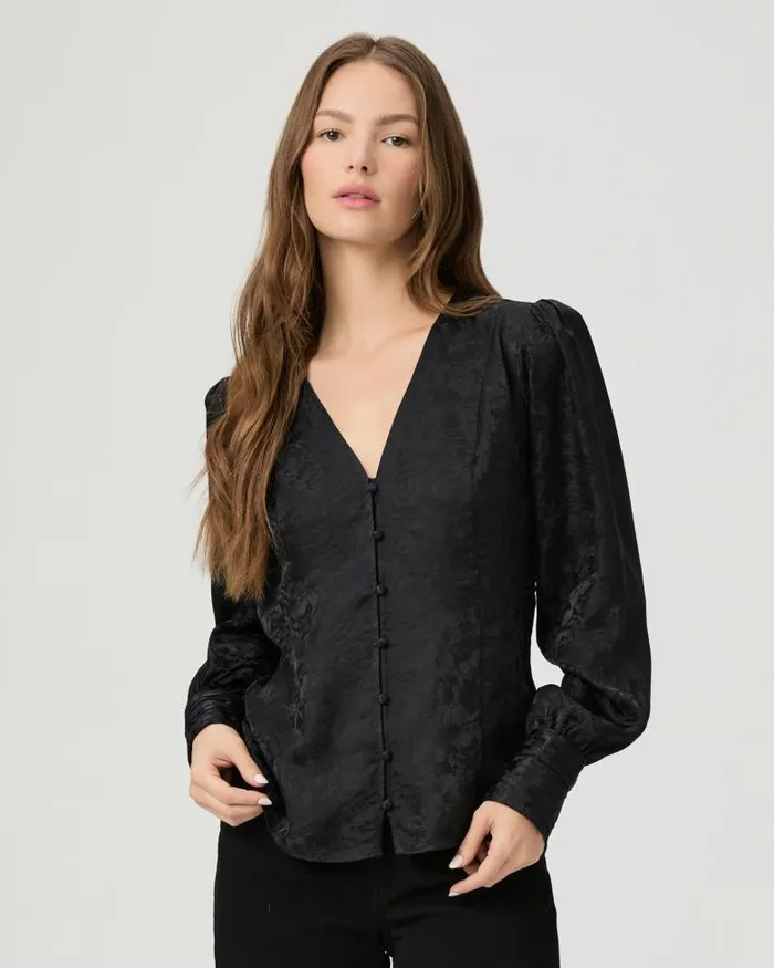 Tops and Blouses Women PAIGE Marielle Top 8211 Black Silk Tops and Blouses Women PAIGE Marielle Top 8211 Black Silk