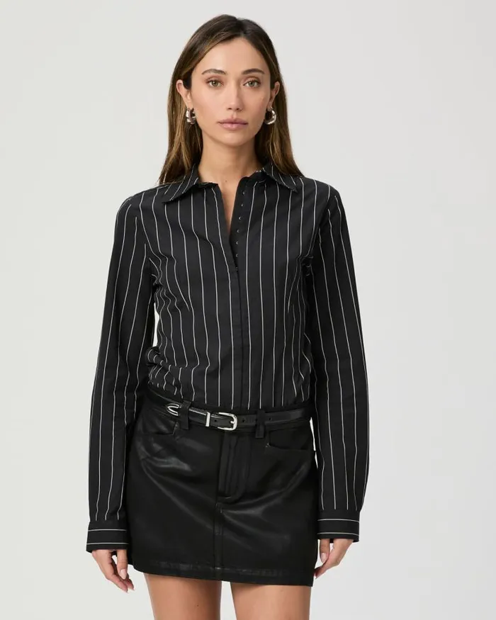 Tops and Blouses Women PAIGE Rosaly Shirt 8211 BlackButtercream Tops and Blouses Women PAIGE Rosaly Shirt 8211 BlackButtercream