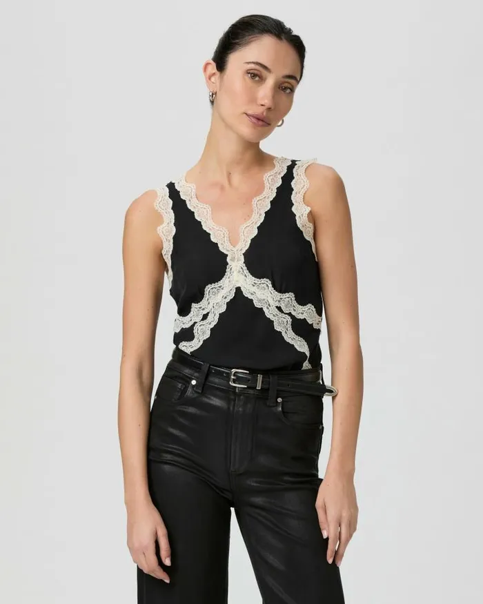 Tops and Blouses Women PAIGE Terezia Top 8211 Black Silk